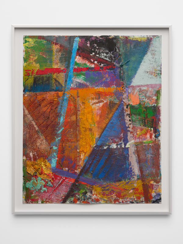 Alex Olson Untitled, 2020 Oil and modeling paste on gessoed paper 19 x 16 1/4 in 48.3 x 41.3 cm