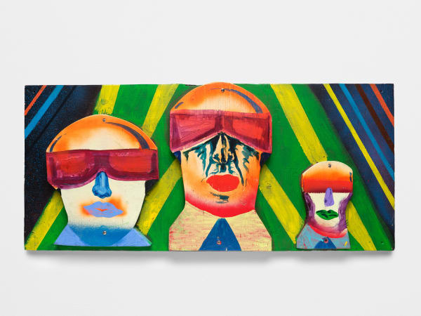 Kyle Ranson Speed Cops, 2019 Spray paint, acrylic, wood 18 x 40 in 45.7 x 101.6 cm