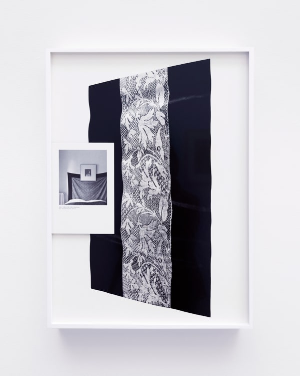 Sara VanDerBeek Women & Fiction, War is Terror, 2023 Silver gelatin print mounted on aluminum and October Files book page 24 x 17 in 61 x 43.2 cm