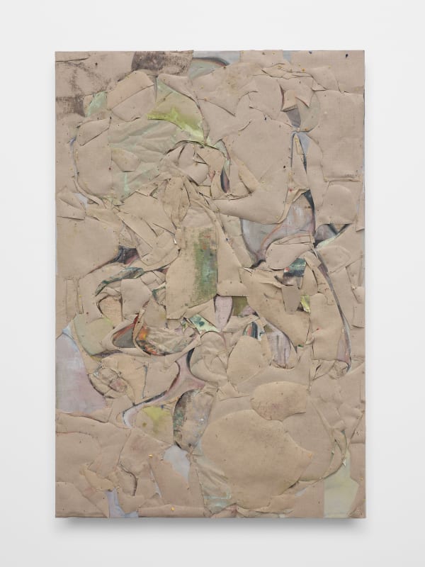 Erin Trefry One Meter of River, 2021 Oil paint, linen, pins and earth from the Dead Sea 72 x 48 in 182.9 x 121.9 cm