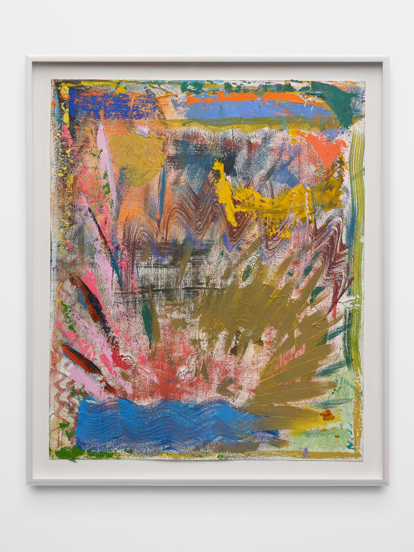 Alex Olson Untitled, 2021 Oil, pencil, and modeling paste on gessoed paper 19 x 16 1/4 in 48.3 x 41.3 cm