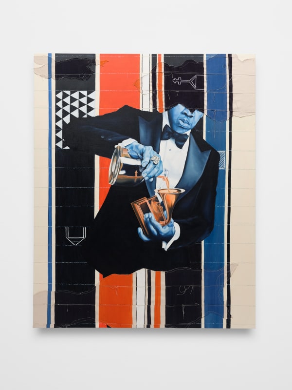 Troy Lamarr Chew II the blueprint, 2022 Oil and dye on canvas 60 x 48 in 152.4 x 121.9 cm