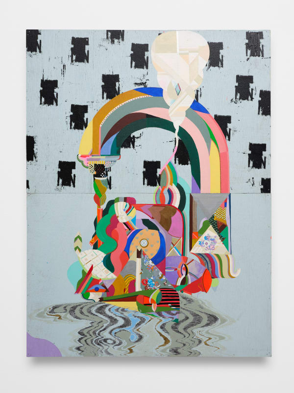 Monica Canilao, Xara Thustra Reflection, refraction, 2018 Graphite, acrylic, gouache, and latex paint on framed out wood panel 36 x 24 in 91.4 x 61 cm