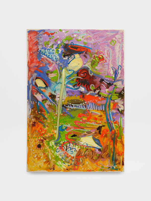 Hiba Kalache but I dry myself in the sun, 2024 Ink, oil and oil bar on canvas 41 x 28 in 104.1 x 71.1 cm