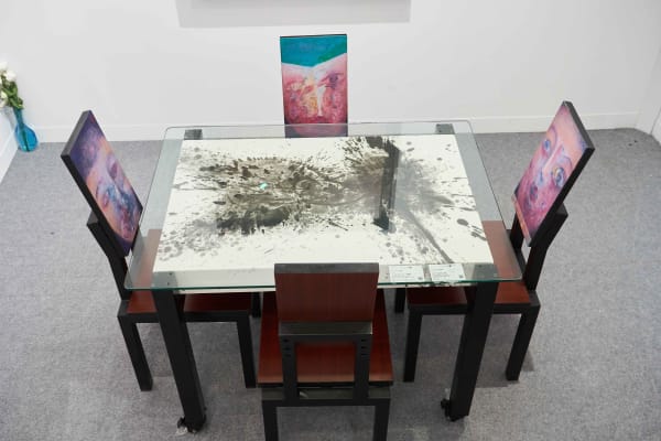 Alixe Fu 傅慶豊, 一桌臉譜（四人桌）A Table of Hybrid Portraits , 2018