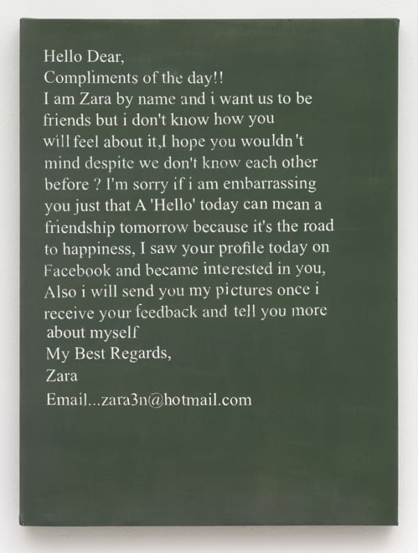 Heman Chong, Emails From Strangers (Zara), 2015