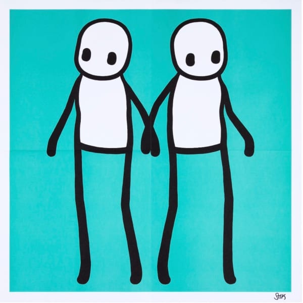 Stik, Stik, Holding Hands, Signed. Teal, 2020