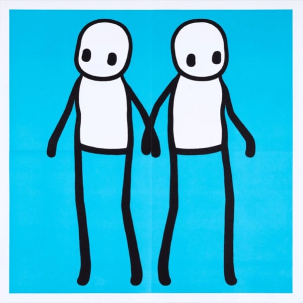 Stik, Stik, Holding Hands, unsigned. blue , 2020