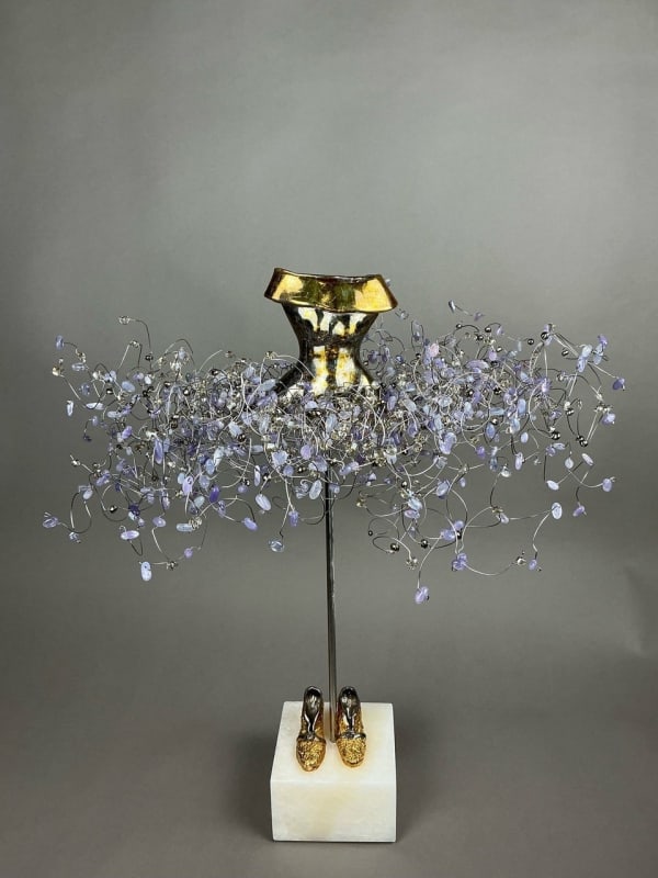 Estella Fransbergen, 193773 White & Yellow Gold Clay Torso with Hematite, Purple Chalcedony & Shoes