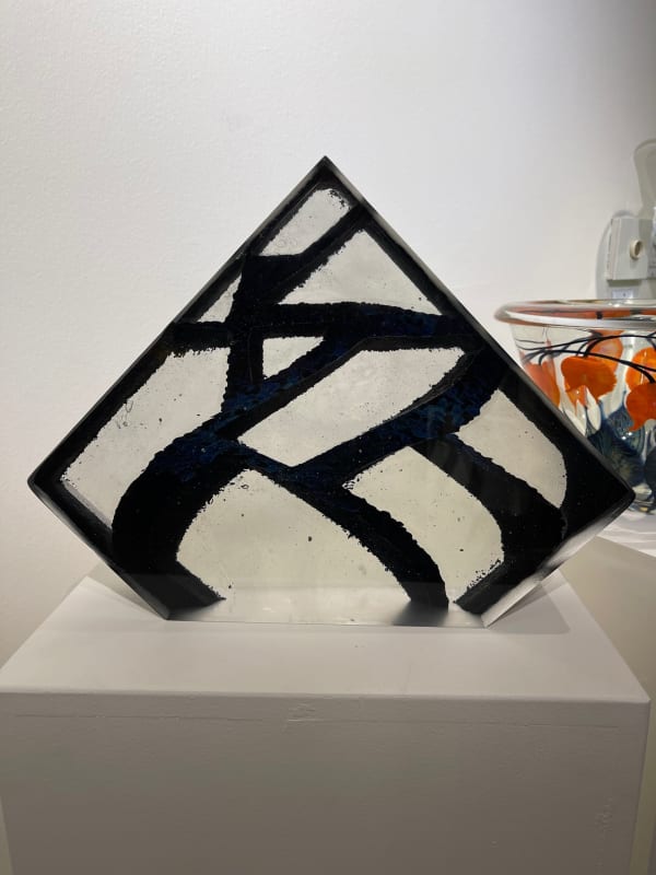 Obsidian and Crystal Cast Glass