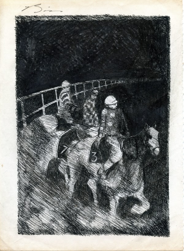 Earl Biss, Jockeys Lining Up EB32