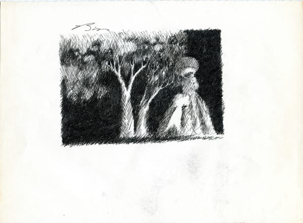 Earl Biss, Strolling Lady with Child in the Park EB15