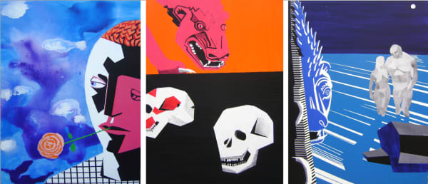 Alexandru Rădvan, Hercules after Carracci (triptych), 2014