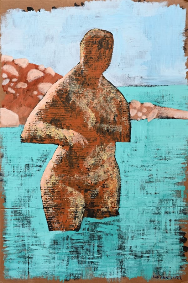 Alexandru Rădvan Red Dirt & Sea, 2022 acrylic on cardboard 119 x 79 cm 46 7/8 x 31 1/8 in