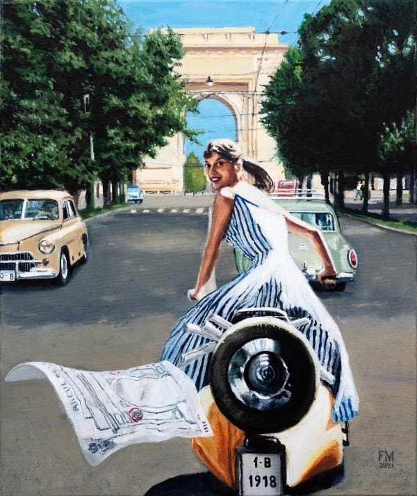 Mihai Florea Righting a Wrong, 2021 oil on canvas 60 x 50 cm 23 5/8 x 19 3/4 in