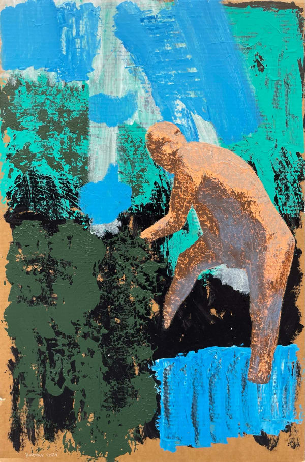 Alexandru Rădvan Free Study - The Pond, 2021 acrylic on cardboard 119 x 79 cm 46 7/8 x 31 1/8 in