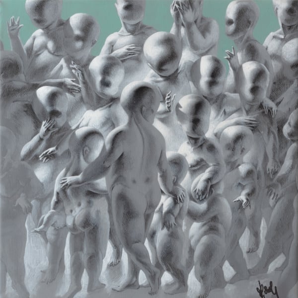 Traian Boldea The Line 024, 2021 acrylic on canvas 30 x 30 cm 11 3/4 x 11 3/4 in