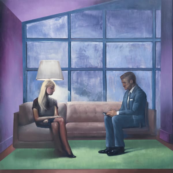 Radu Rodideal Interrupted Conversation, 2024 oil on canvas 130 x 130 cm 51 1/8 x 51 1/8 in
