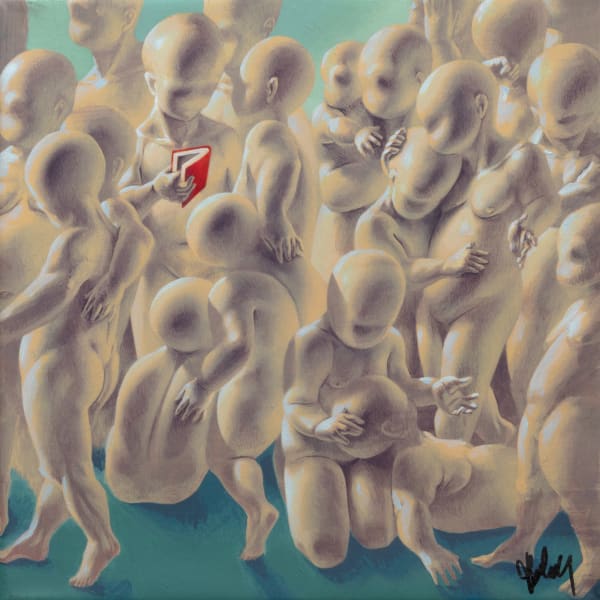 Traian Boldea The Line 020, 2021 acrylic on canvas 30 x 30 cm 11 3/4 x 11 3/4 in