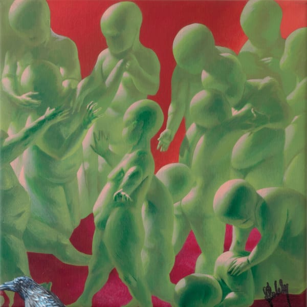 Traian Boldea The Line 019, 2021 acrylics on canvas 30 x 30 cm 11 3/4 x 11 3/4 in