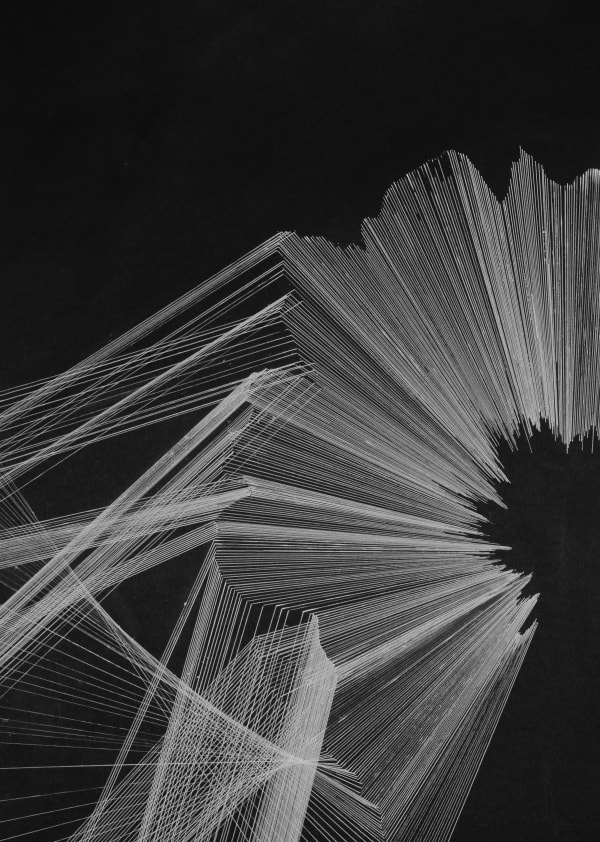 Alina Aldea G_38, 2021 white ink on black cardboard 70 x 50 cm 27 1/2 x 19 3/4 in