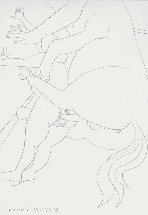 Alexandru Rădvan Crazy Mythology #1, pencil on paper,29,7x21 cm_5 pencil on paper 29 x 21 cm 11 3/8 x 8 1/4 in