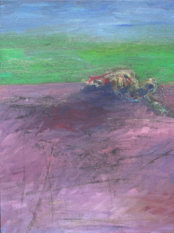 Zsolt Berszán Body in the field, 2022 oil on canvas 40 x 30 cm 15 3/4 x 11 3/4 in