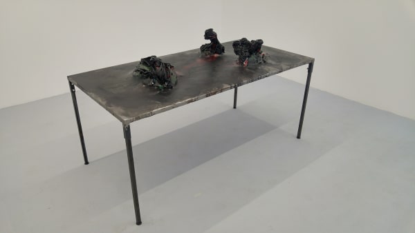 Zsolt Berszán Untitled 02, 2017 mixed media: black silicone, oil paint on metal sheet 80 x 180 x 100 cm 31 1/2 x 70 87/100 x 39 37/100 in