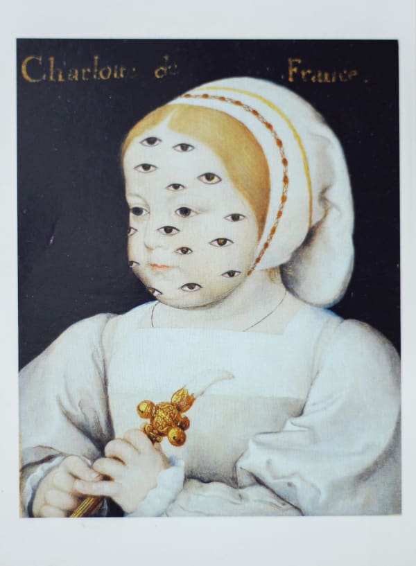 Alexander Gorlizki Madeleine of France, 2024 Pigment on postcard 4.25 x 6 in
