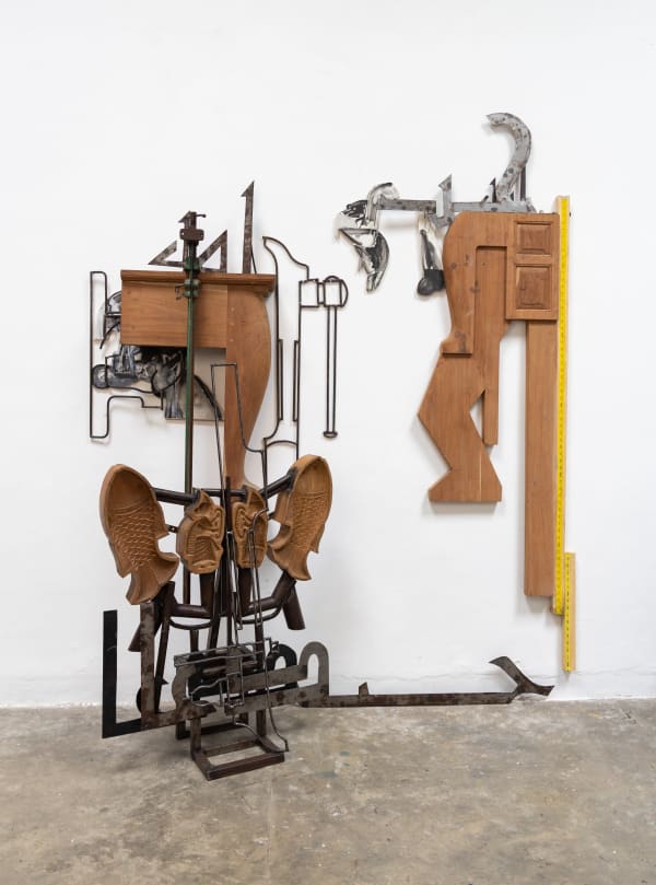 Probir Gupta Love Story, 2025 Wood, Iron and Paper 213.4 x 172.7 cm 84 x 68 in