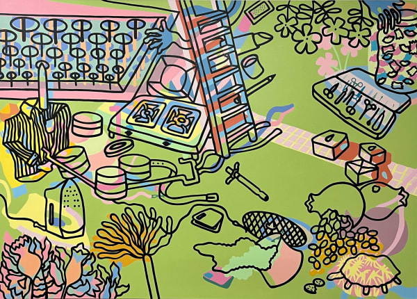 Anikesa Dhing They wanted her to become a Doctor who can Cook, 2023 Acrylic on canvas 152.4 x 213.4 cm 60 x 84 in