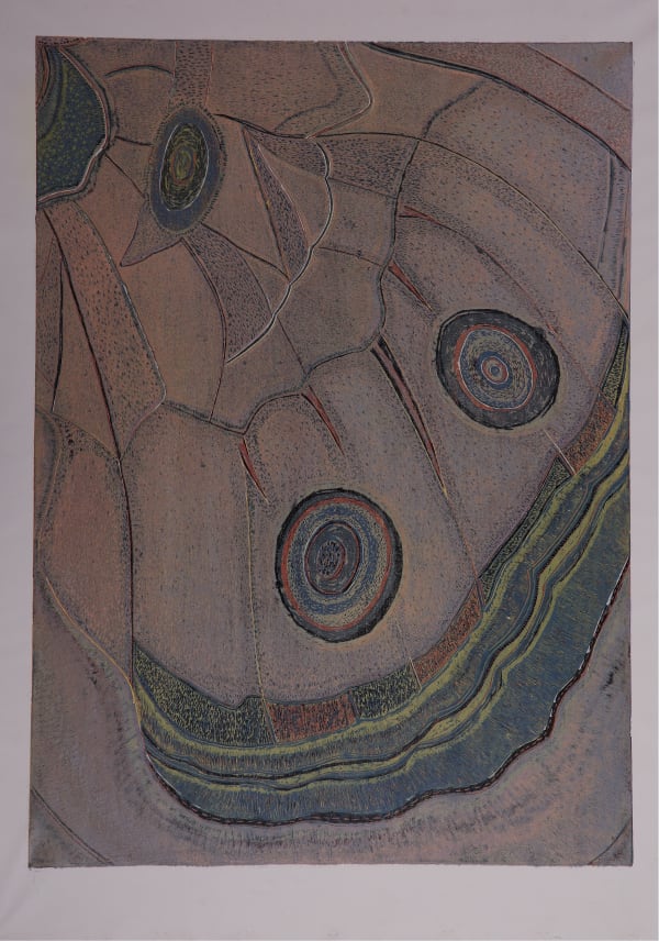 Gayatri Danthuri New Beginning, 2024 Woodcut on Canvas (Brustro) 119.4 x 86.9 cm 47 x 34 1/4 in Edition 1 of 4