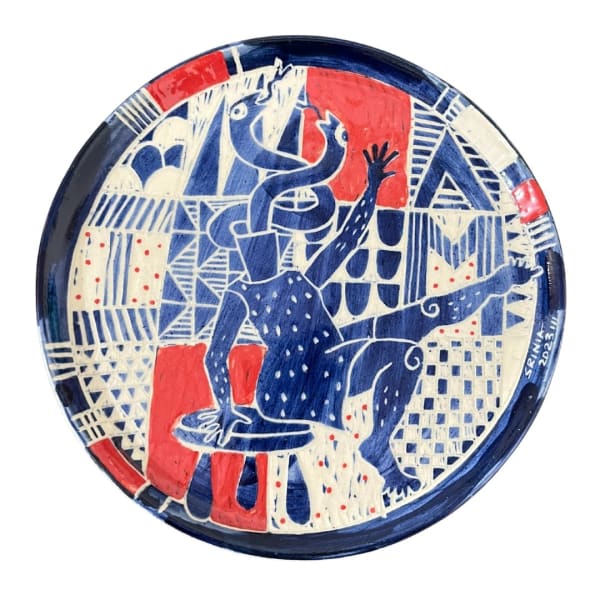 Srinia Chowdhury I Am I? VII, 2023 Sgraffito on ceramics 25.4 x 25.4 cm 10 x 10 in