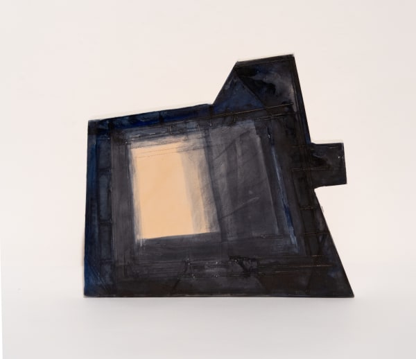 Tehmeena Firdos Lines of Logic and Flaws, 2025 Dyestone and Photo Ink 19.7 x 21.6 x 3 cm 7 3/4 x 8 1/2 x 1 1/8 in