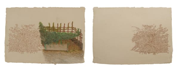 Dakshayani Chippada Beyond Comparison - 4, 2025 Hand stitched with copper wire and colour pencil on Wasli paper 38.1 x 55.9 cm 15 x 22 in