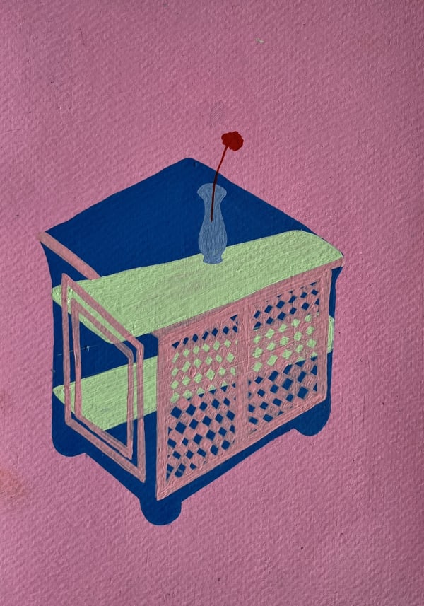 Anikesa Dhing Bangalore Cabinet, 2023 Acrylic on paper 21.1 x 14.7 cm 8 1/4 x 5 3/4 in