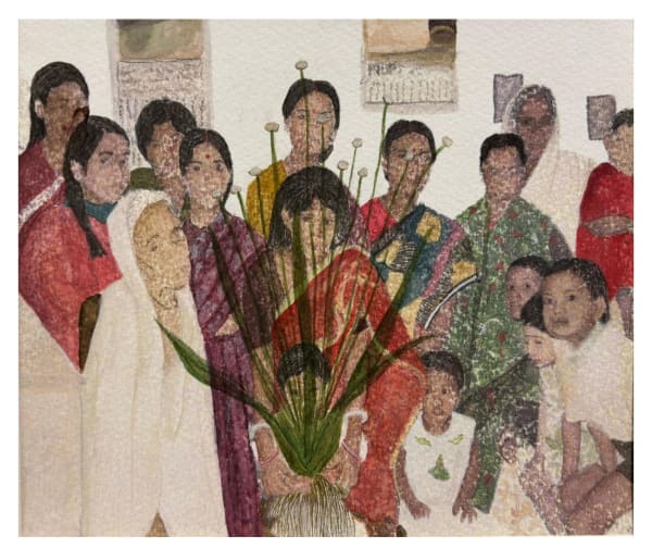 Dola Shikder Myths of belonging (series), 2024 Benzene print and watercolour on acid free paper 16.5 x 20.3 cm 6 1/2 x 8 in