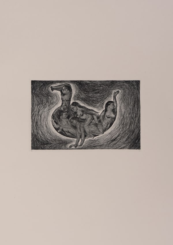 Madhu Das Exile in a Forest, 2021 Intaglio technique/Dry point on Fabriano Rosapina Paper 25 x 36 cm 9 7/8 x 14 1/8 in Edition of 10, 6/10 plus 2 AP