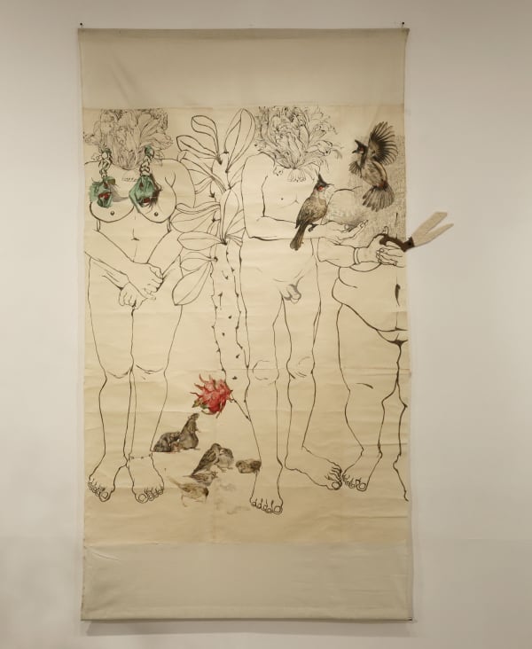 Debashruti Aich Untitled, 2024 Watercolour and embroidery on lokta paper 180.3 x 132.1 cm 71 x 52 in