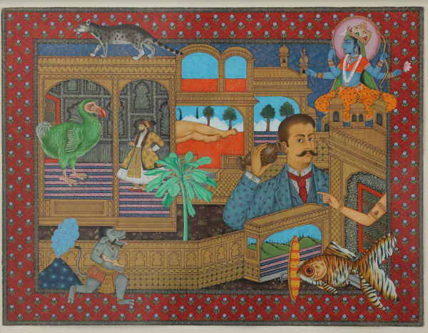 Alexander Gorlizki Family Compound, 2023 Pigment and gold on paper 27.9 x 36.8 cm 11 x 14 1/2 in