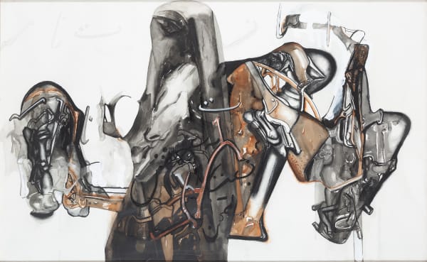 A work on paper titled Desert Scrap by contemporary Indian artist Probir Gupta.