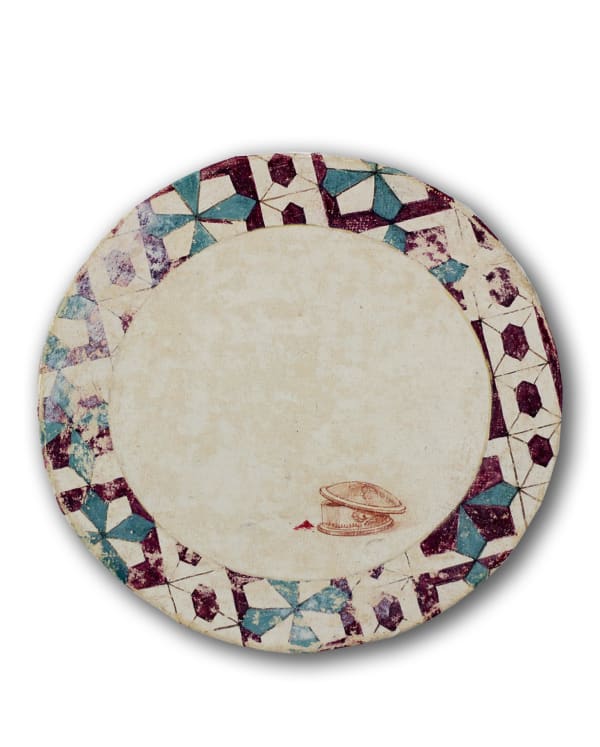 Ekta Singha ছাপ VII, 2023-24 Natural pigment, gouache and gold foil on Fressco Diameter - 6 inches