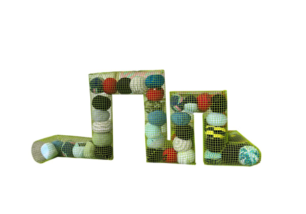 Anikesa Dhing Snake Xenzia, 2023 Galvanised wire mesh, t-shirts, polyfill 182.9 x 81.3 x 86.4 cm 72 x 32 x 34 in