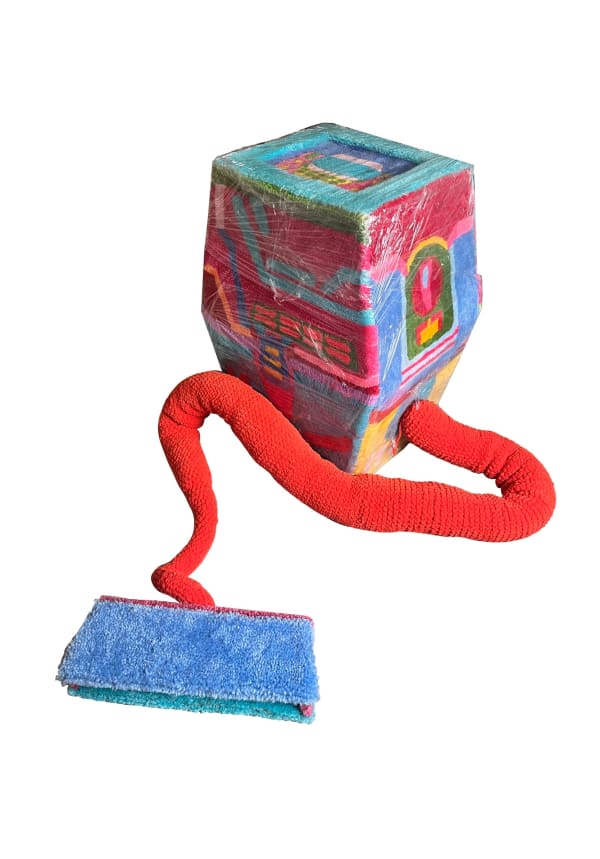 Anikesa Dhing Sucker (Suck it Up!), 2023 Acrylic wool, monks cloth, cardboard, and polyfill 337.8 x 43.2 x 81.3 cm 133 x 17 x 32 in