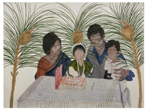 Dola Shikder Myths of belonging (series), 2024 Benzene print and watercolour on acid free paper 16.5 x 24.1 cm 6 1/2 x 9 1/2 in