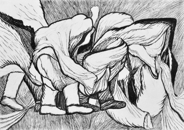 Vikrant Bhise Struggle (2), 2023 Ink pen on paper 21.1 x 29.7 cm 8 1/4 x 11 3/4 in