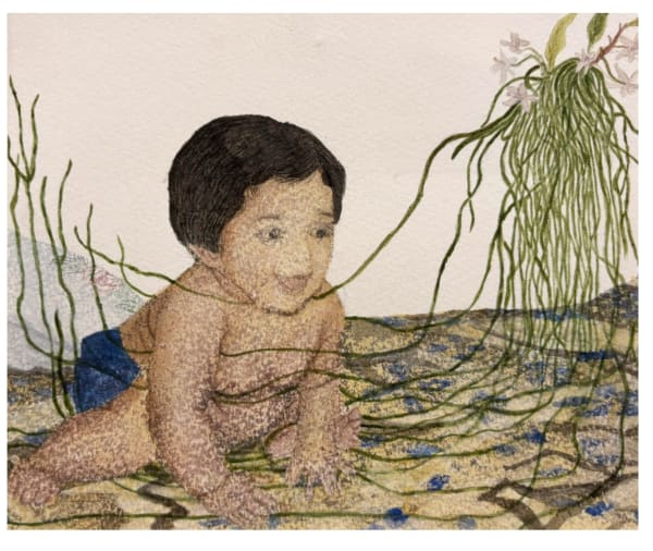 Dola Shikder Myths of belonging (series), 2024 Benzene print and watercolour on acid free paper 16.5 x 20.3 cm 6 1/2 x 8 in