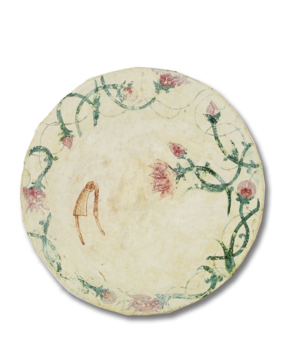 Ekta Singha ছাপ VIII, 2023-24 Natural pigment, gouache and gold foil on Fressco Diameter - 6 inches