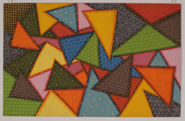 Alexander Gorlizki Triangulation Nation / Triangulations?, 2019 Pigment and gold on paper 8 x 12 in