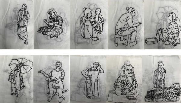 Sriparna Dutta Story Of Women, 2024 Embroidery on Handmade Cloth Book 20.3 x 15.2 cm 8 x 6 in